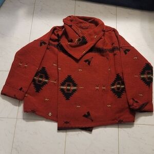 Free People X CAPULET Jacket Coat Poncho Slouchy Aztec Southwest Print